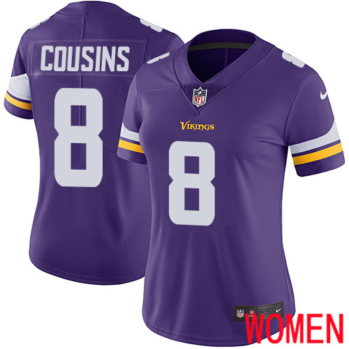 Minnesota Vikings 8 Limited Kirk Cousins Purple Nike NFL Home Women Jersey Vapor Untouchable
